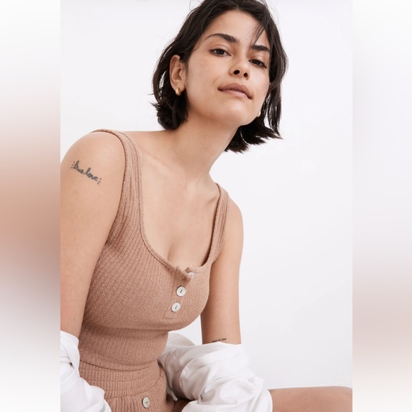 Madewell Ribbed Crop Tops tan XS white S - Picture 2 of 10